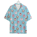 Cartoon Sheep Pattern Print Rayon Hawaiian Shirt