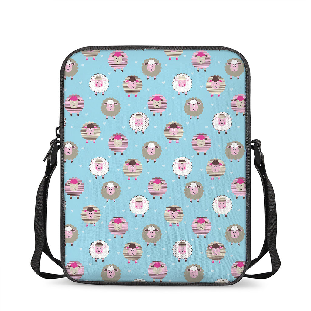 Cartoon Sheep Pattern Print Rectangular Crossbody Bag