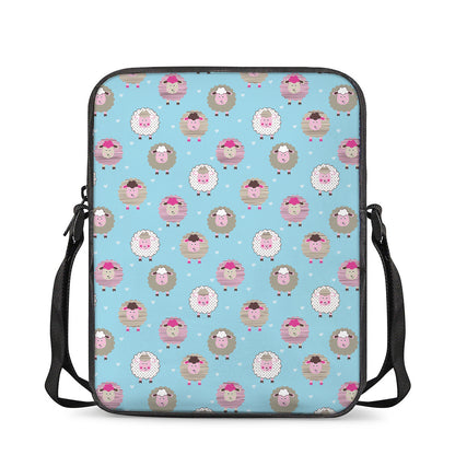 Cartoon Sheep Pattern Print Rectangular Crossbody Bag