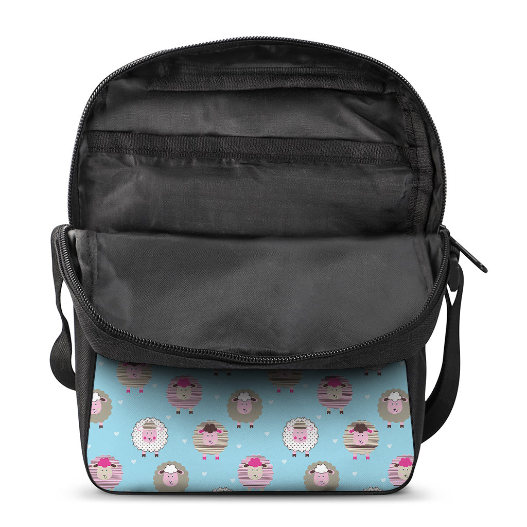 Cartoon Sheep Pattern Print Rectangular Crossbody Bag