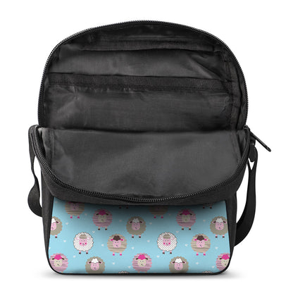 Cartoon Sheep Pattern Print Rectangular Crossbody Bag