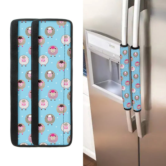 Cartoon Sheep Pattern Print Refrigerator Handle Covers
