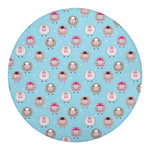Cartoon Sheep Pattern Print Round Blanket