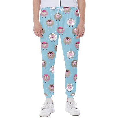 Cartoon Sheep Pattern Print Scuba Joggers