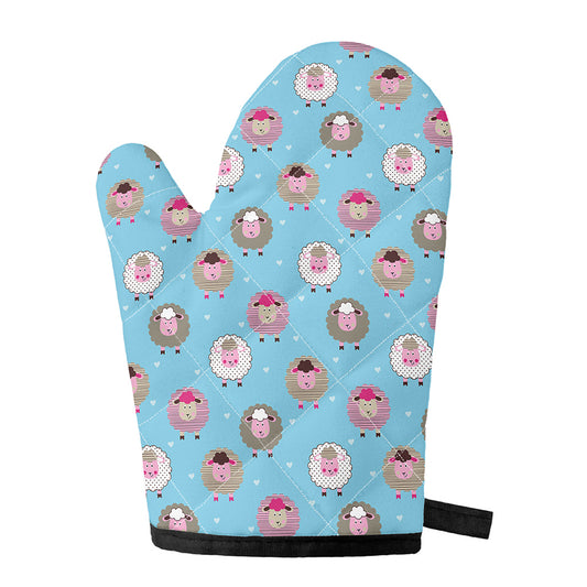 Cartoon Sheep Pattern Print Single Oven Mitt