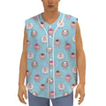 Cartoon Sheep Pattern Print Sleeveless Baseball Jersey