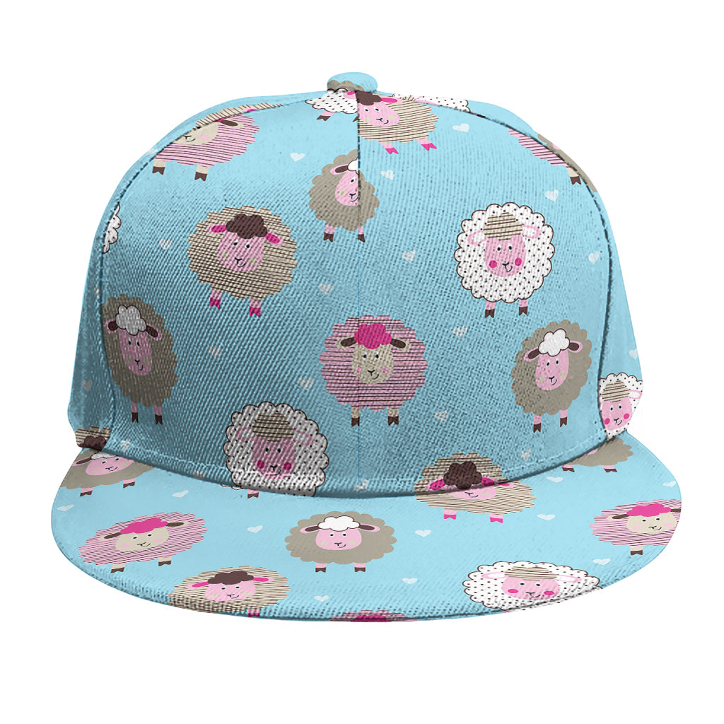 Cartoon Sheep Pattern Print Snapback Cap