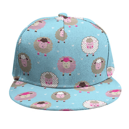 Cartoon Sheep Pattern Print Snapback Cap