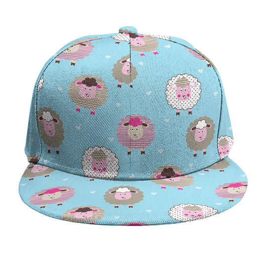 Cartoon Sheep Pattern Print Snapback Cap