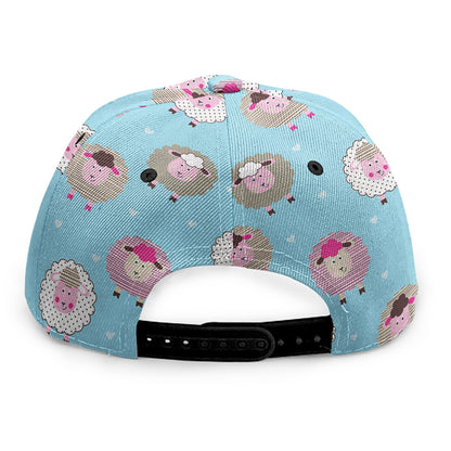 Cartoon Sheep Pattern Print Snapback Cap