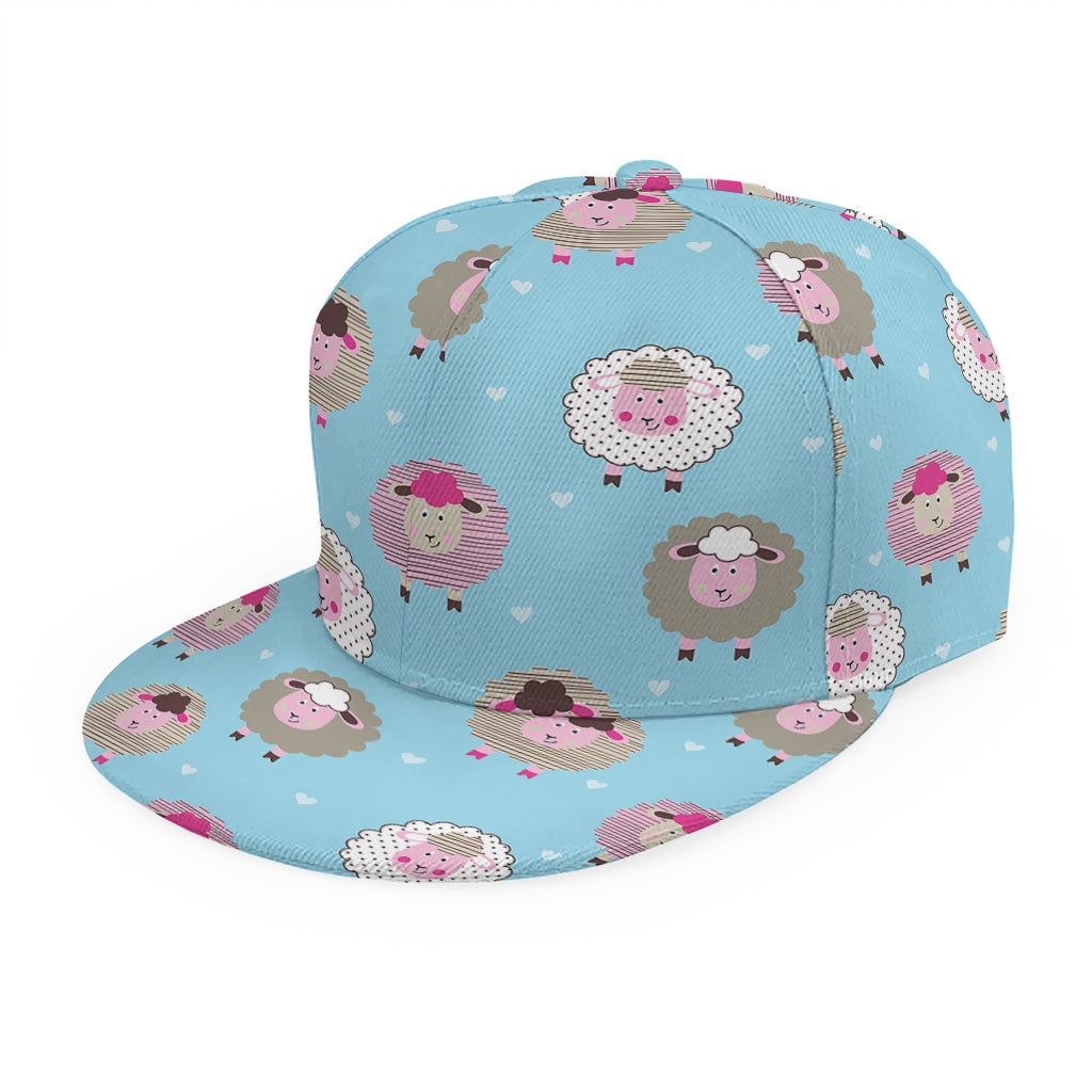 Cartoon Sheep Pattern Print Snapback Cap