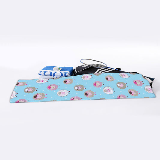 Cartoon Sheep Pattern Print Sports Towel