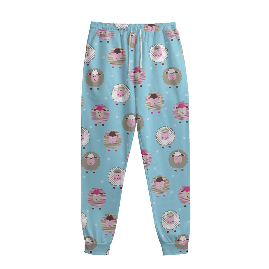 Cartoon Sheep Pattern Print Sweatpants