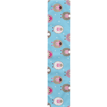 Cartoon Sheep Pattern Print Table Runner