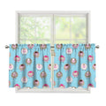 Cartoon Sheep Pattern Print Tier Curtains