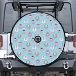 Cartoon Sheep Pattern Print Tire Cover With Camera Hole