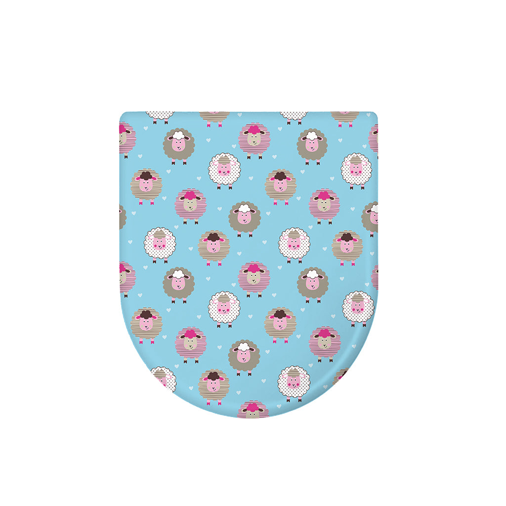 Cartoon Sheep Pattern Print Toilet Lid Cover