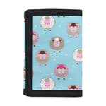 Cartoon Sheep Pattern Print Trifold Wallet