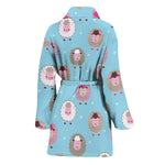 Cartoon Sheep Pattern Print Women's Bathrobe