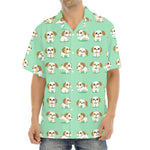 Cartoon Shih Tzu Pattern Print Aloha Shirt