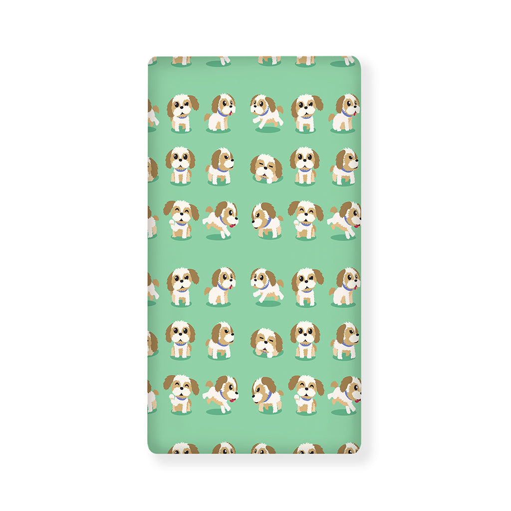 Cartoon Shih Tzu Pattern Print Baby Crib Sheet