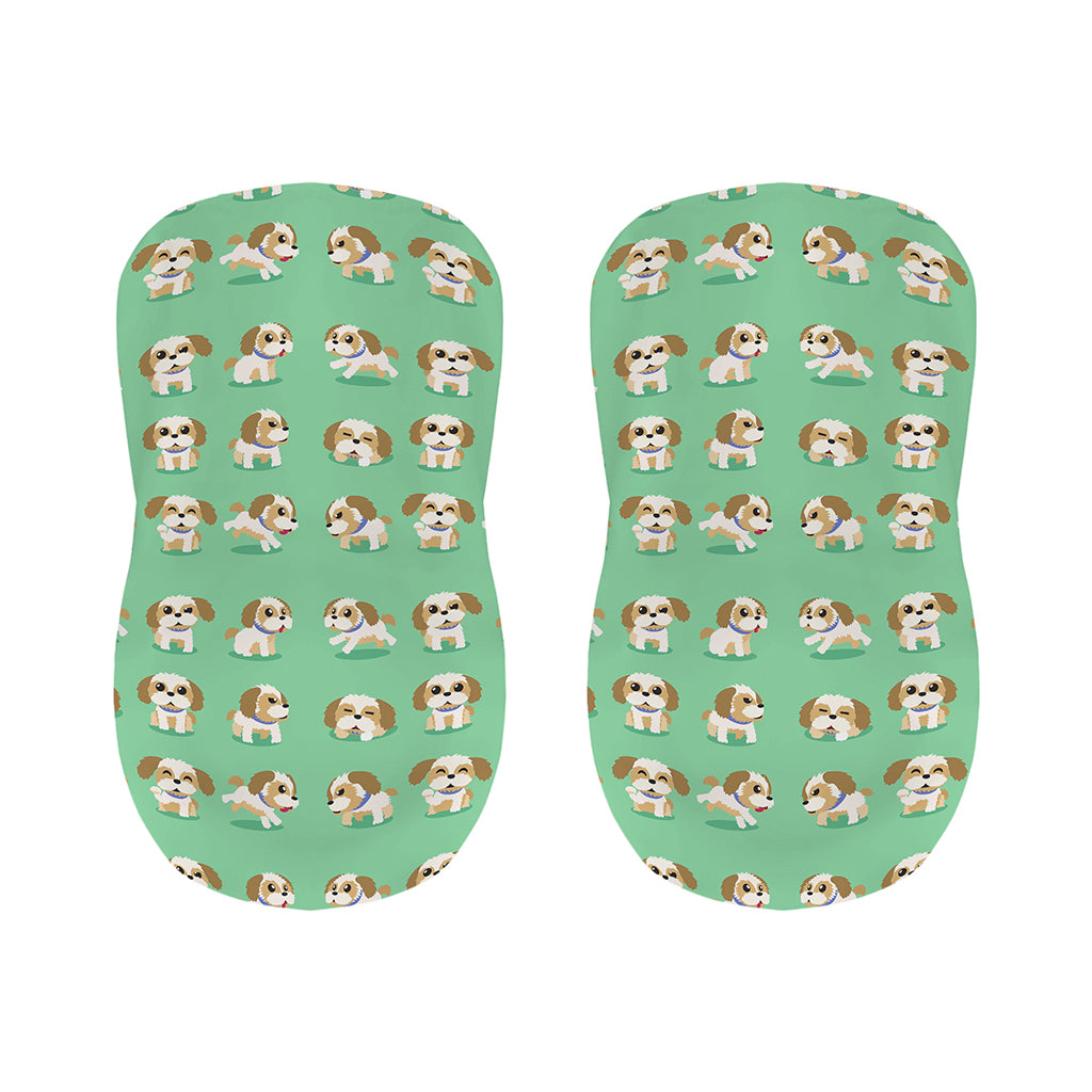 Cartoon Shih Tzu Pattern Print Bar Stool Covers