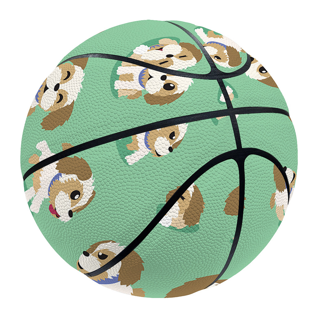 Cartoon Shih Tzu Pattern Print Basketball