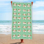 Cartoon Shih Tzu Pattern Print Beach Towel