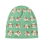 Cartoon Shih Tzu Pattern Print Beanie