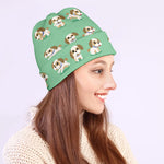 Cartoon Shih Tzu Pattern Print Beanie