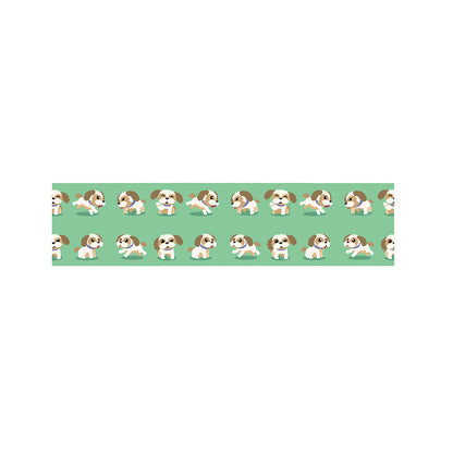 Cartoon Shih Tzu Pattern Print Bed Runner