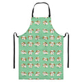 Cartoon Shih Tzu Pattern Print Bib Apron With Pocket