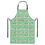 Cartoon Shih Tzu Pattern Print Bib Apron With Pocket