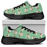 Cartoon Shih Tzu Pattern Print Black Chunky Shoes