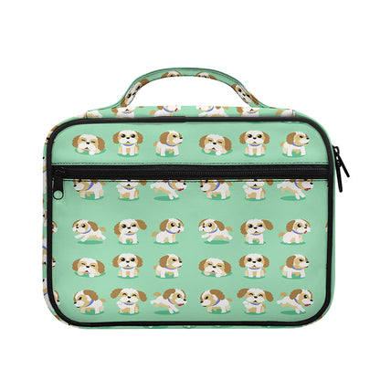 Cartoon Shih Tzu Pattern Print Briefcase Bible Bag