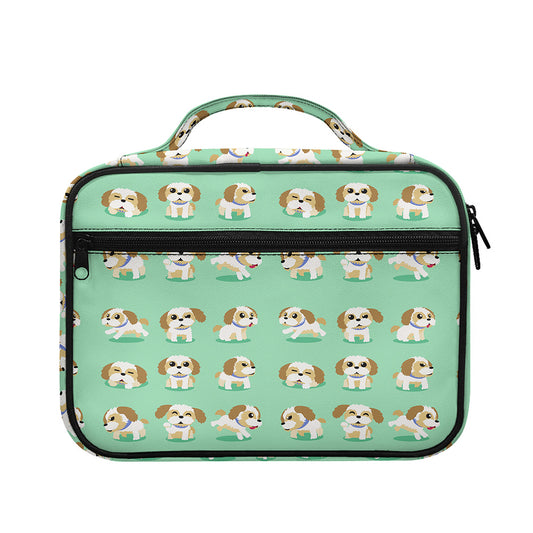 Cartoon Shih Tzu Pattern Print Briefcase Bible Bag