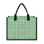 Cartoon Shih Tzu Pattern Print Canvas Tote Bag