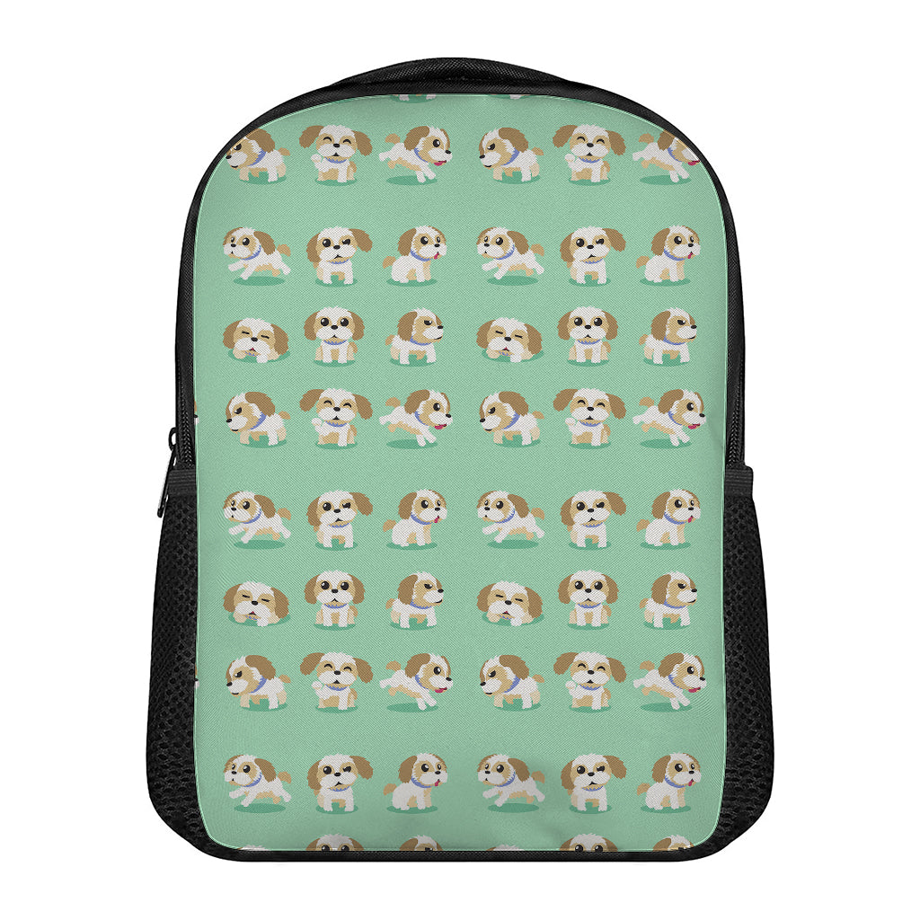 Cartoon Shih Tzu Pattern Print Casual Backpack