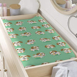 Cartoon Shih Tzu Pattern Print Changing Pad Cover
