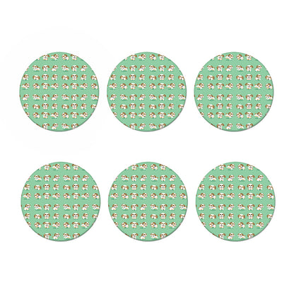 Cartoon Shih Tzu Pattern Print Coaster Set