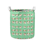 Cartoon Shih Tzu Pattern Print Collapsible Laundry Basket