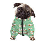 Cartoon Shih Tzu Pattern Print Dog Zip Up Jacket