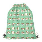 Cartoon Shih Tzu Pattern Print Drawstring Bag