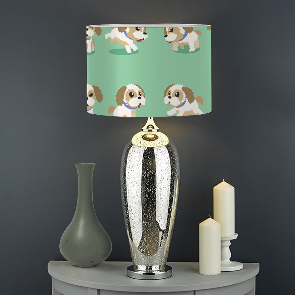 Cartoon Shih Tzu Pattern Print Drum Lamp Shade