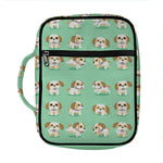 Cartoon Shih Tzu Pattern Print Front Pocket Bible Bag