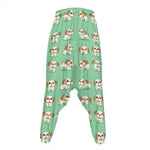 Cartoon Shih Tzu Pattern Print Hammer Pants