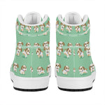 Cartoon Shih Tzu Pattern Print High Top Leather Sneakers