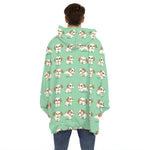Cartoon Shih Tzu Pattern Print Hoodie Blanket