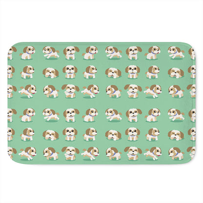 Cartoon Shih Tzu Pattern Print Indoor Door Mat