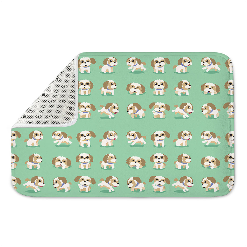 Cartoon Shih Tzu Pattern Print Indoor Door Mat